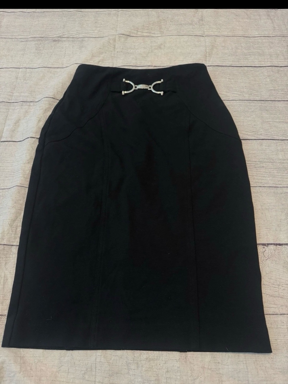 Cache Black Y2K Skirt 2 Silver Buckle Vintage